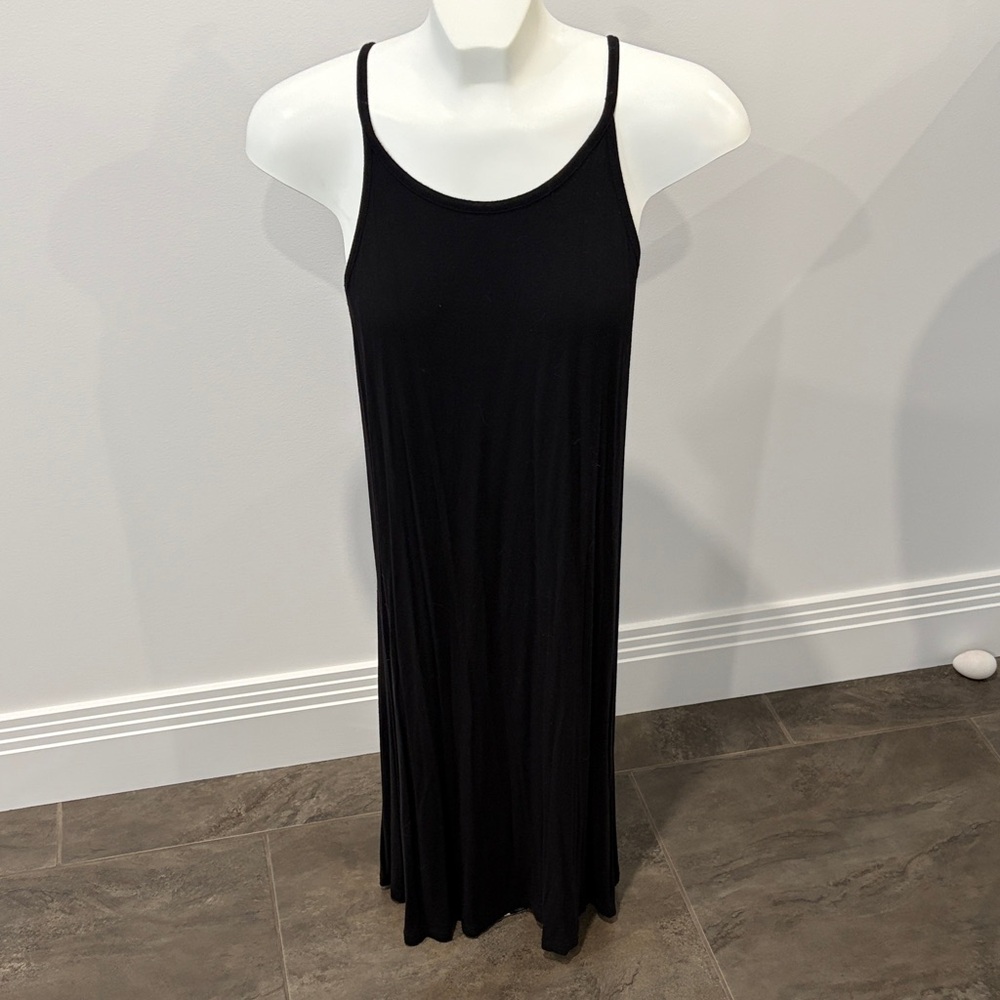 Classic Black Spaghetti-Strap Maxi Dress